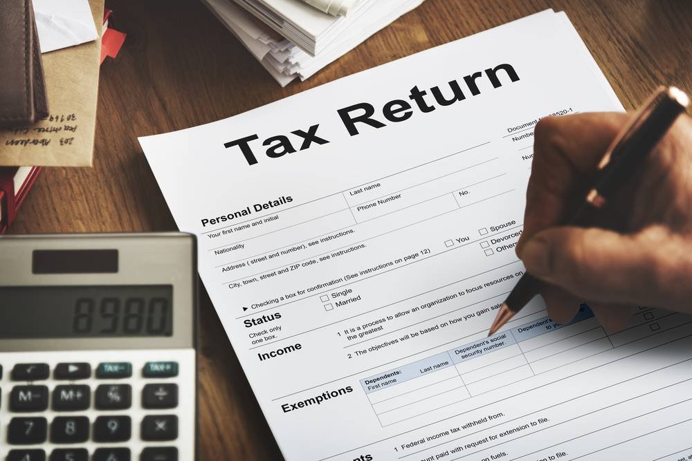Filling in a tax return form